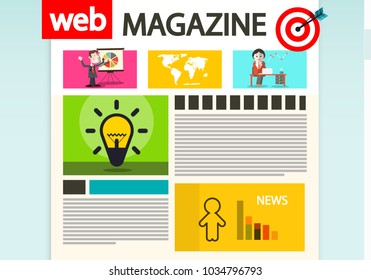 Web Magazine Cover. Vector Internet Design.