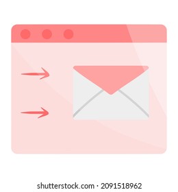 web mail for communication color illustration