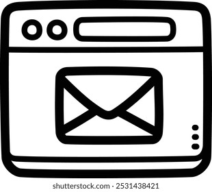 Webmail-Doodle, Vektorsymbol und Illustration