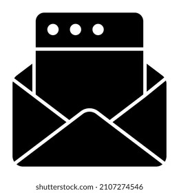 Icono de correo web en diseño relleno


