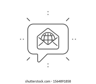 Web Mail line icon. Chat bubble design. Message correspondence sign. E-mail symbol. Outline concept. Thin line web Mail icon. Vector
