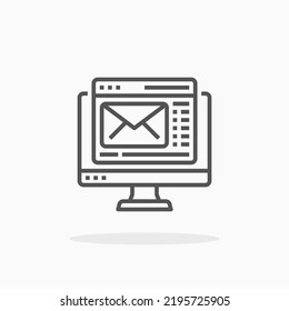 Web Mail line icon. Editable stroke and pixel perfect. Can be used for digital product, presentation, print design and more.