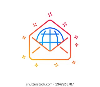 Web Mail line icon. Message correspondence sign. E-mail symbol. Gradient design elements. Linear web Mail icon. Random shapes. Vector