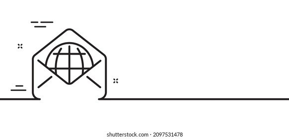 Web Mail Linie Symbol. Nachrichtenkorrespondenzzeichen. E-Mail-Symbol. Minimaler Hintergrund der Illustration. Webmail-Linie Symbol Muster-Banner. White Web Template Konzept. Vektorgrafik