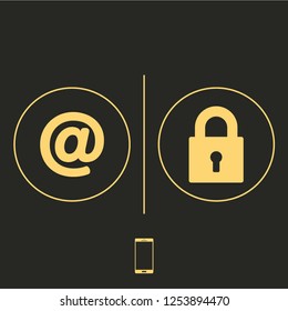 web mail and lock icon