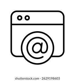 Web Mail Vector Icon for Online Email and Paperless Communication. Cloud message delivery icon, web-based mail and email access. Outline Icon