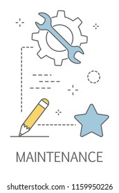 Web maintenance concept. Web page development and design. Internet site construction. Isolated flat vector illustration