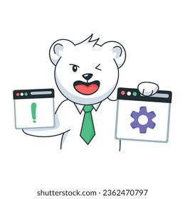 pegatina de concepto de mantenimiento web en estilo doodle 