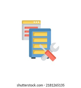 Web maintenance icon flat style design. Web maintenance icon vector illustration. isolated on white background.