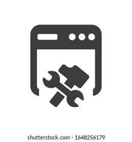 Web maintenance icon on white background.
