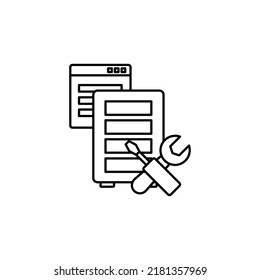 Web maintenance icon outline style design. Web maintenance icon vector illustration. isolated on white background.