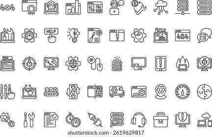 Ícones de manutenção da Web Ícone de vetor simples. Modelo de design de símbolo de ilustração para elemento de interface do usuário móvel da Web. 