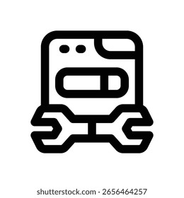 Icono de línea de mantenimiento de Web. Icono de Vector limpio y minimalista para Sitios web, App móviles, presentaciones y logotipos. Totalmente escalable y personalizable para cualquier proyecto.