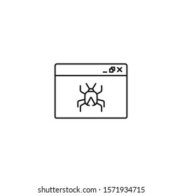 web malware - minimal line web icon. simple vector illustration. concept for infographic, website or app.