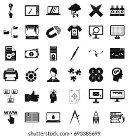 Web management icons set. Simple style of 36 web management vector icons for web isolated on white background