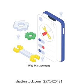 Web Management isometric Colored illustration. EPS File stock illustration