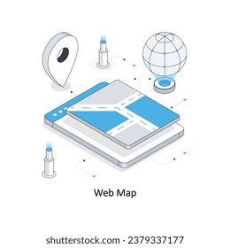 Isometrische Stockillustration für Webkarten. EPS-Datei
