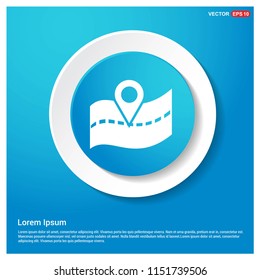 Web Map pointer Abstract Blue Web Sticker Button - Free vector icon