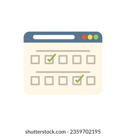 Web mark test icon flat vector. School exam. Answer check isolated