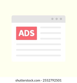 Web marketing ads icon. Advertisement, seo, promotion, business, online, marketing concepts. Flat vector design isolated illustration.