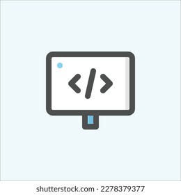  web marketing, development icon, isolated colored outline icon in light background, perfect for website, blog, logo, graphic design, social media, UI, mobile app