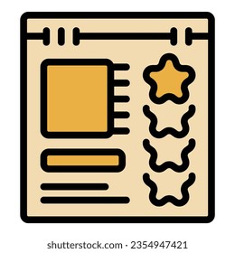 Web marketing icon outline vector. Social communication. Customer review color flat