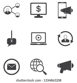 WEB MARKETING LINE ICON SET Vector. Can be used for web, print and mobile