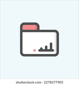  web marketing, report folder icon, isolated colored outline icon in light background, perfect for website, blog, logo, graphic design, social media, UI, mobile app