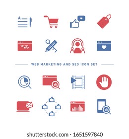 WEB MARKETING AND SEO ICON SET	