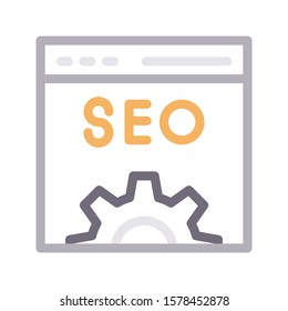 web marketing  vector color line icon 
