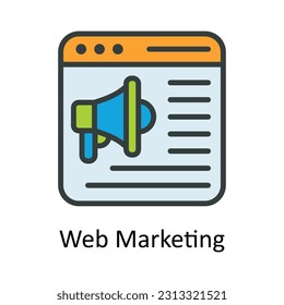 Web Marketing Vector   Fill outline  Icon Design illustration. Digital Marketing  Symbol on White background EPS 10 File