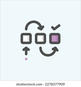  marketing web, icono de flujo de trabajo, icono de esquema de color aislado en fondo claro, perfecto para sitio web, blog, logotipo, diseño gráfico, medios sociales, interfaz de usuario, aplicación móvil