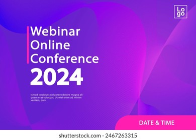 Web media event. Vector Dynamic Background. Futuristic Poster for Corporate Meeting, Online Courses, Webinar conference, Business Event Announcement, Seminar, Presentation, Business Convention.