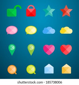 Web Media Icon Colorful Vector.