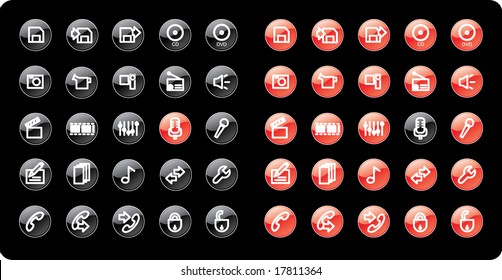 Web and media icon set. Part 2.