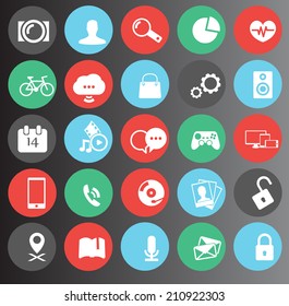 web, media icons set 25