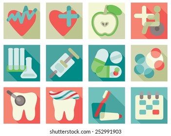 Web medicine icons. Vector Flat Icons for Web and Mobile Applications Set 4 