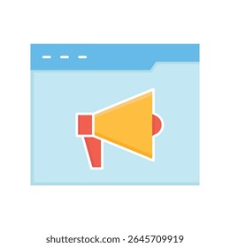 Web Megaphone or Announcement Icon