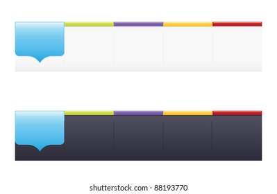 web menu bars in black and white
