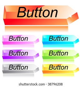 Web menu glass buttons set