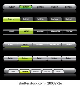 Web menu header set. Vector.