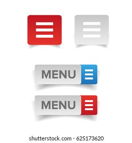 Web Menu Icon Button