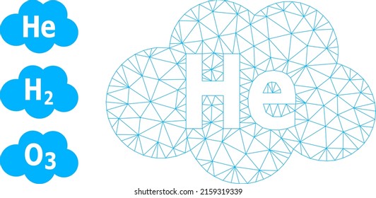 Web mesh helium cloud vector icon, and original icons. Flat 2d carcass created from helium cloud pictogram. Abstract carcass mesh polygonal helium cloud.