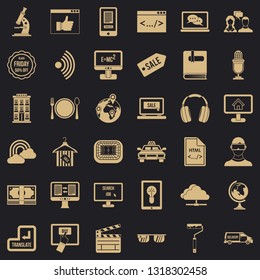 Web message icons set. Simple style of 36 web message vector icons for web for any design
