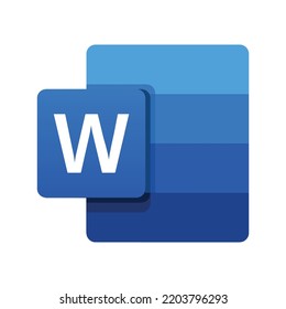web Microsoft word blue symbol sign isolated white background document text computer icon logo art vector template