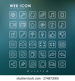 web minimal line icons with blur background