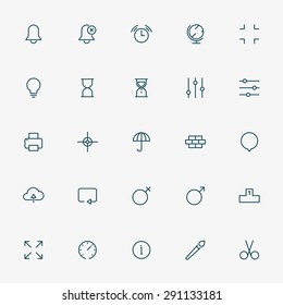 web minimal line icons on white background vector
