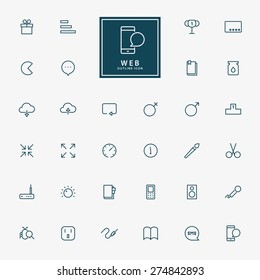 web minimal line icons vector