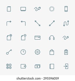 web minimal line icons vector