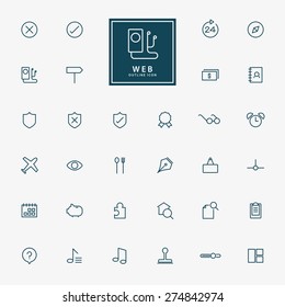 web minimal outline icons vector